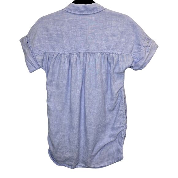Baird McNutt J Crew Womens S Irish Linen Short Sleeve Mini Shirtdress Light Blue - Picture 7 of 16